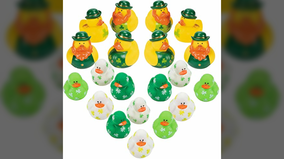 24 PC St. Patrick's Day Mini Shamrock Rubber Ducks